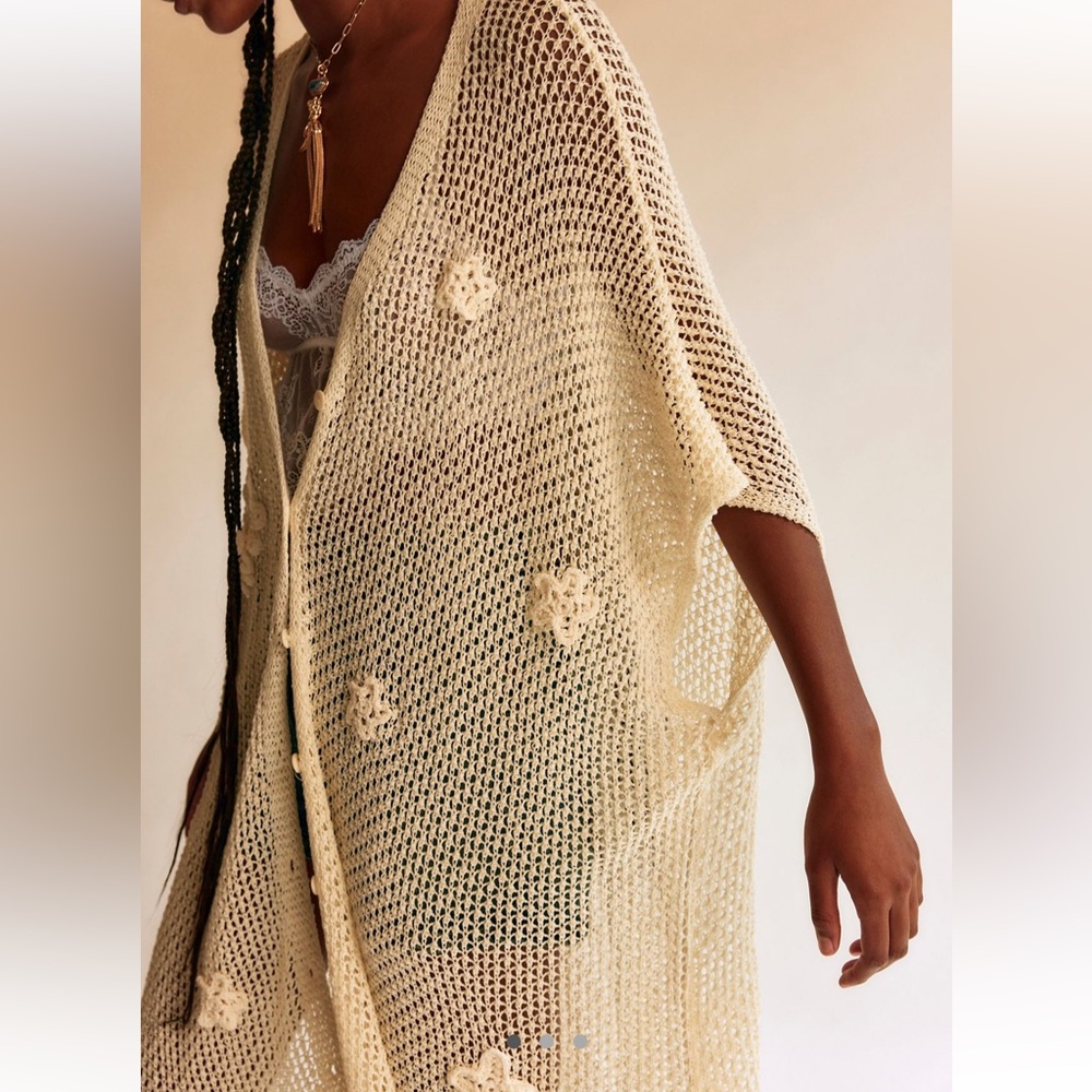 NWT Free People Traveling Easy Kaftan in Ivory